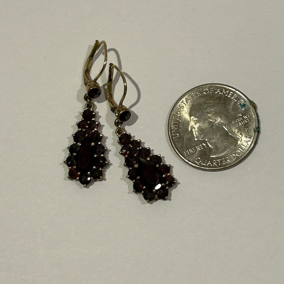 Antique Edwardian Garnet Earrings - Picture 5 of 5